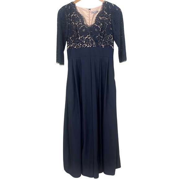 Eliza J Navy Blue Lace Overlay Pleated Maxi Dress Formal Evening Occasion Size 4 - antelopusenergy.com Eliza J Navy Blue Lace Overlay Pleated Maxi Dress Formal Evening Occasion Size 4 - antelopusenergy.com